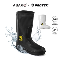 Mid-Calf Rain Boots PT30 Black | White PROTEK